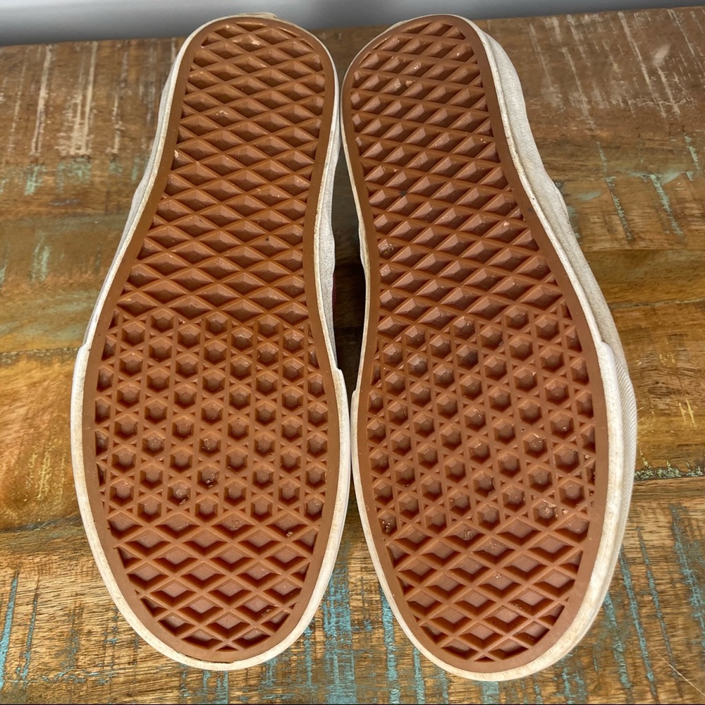 VANS Unisex Maroon Perforated Leather Slip Ons Men’s 6 , Women’s 7.5 - Picture 7 of 10